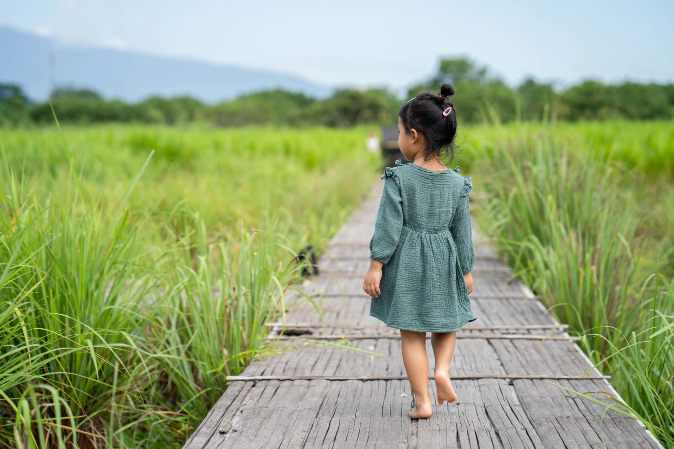 young girl in nature